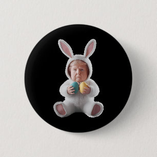 Badge Rond 5 Cm Drôle Bunny Pâques Trump mème Joyeux jour de Pâque