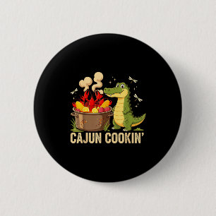 Badge Rond 5 Cm Drôle Cajun Louisiane Bouillir Alligator Écrevisse