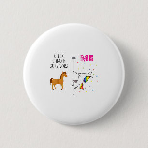 Badge Rond 5 Cm Drôle Cancer du sein Survivant Unicorn Rainbow Le