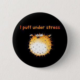 Badge Rond 5 Cm Drôle Cartoon de Poisson-Poisson Stressé