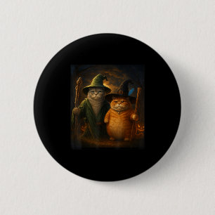 Badge Rond 5 Cm Drôle Chat Halloween Chat Assistant de mème de cha