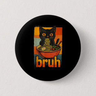 Badge Rond 5 Cm Drôle Chat Manger Japonais Ramen Noodles Hommes Fe