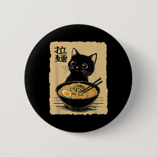 Badge Rond 5 Cm Drôle Chat Ramen Tee Cute Kawaii Anime Japonaise N