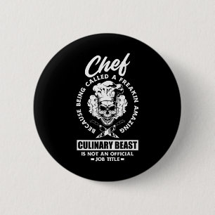 Badge Rond 5 Cm Drôle Chef Cuisine Extraordinaire Bête Chef Cuisin