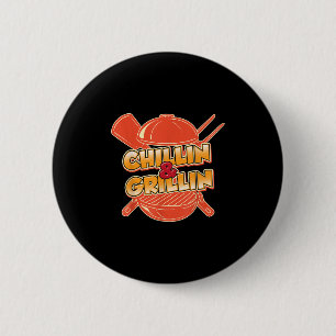 Badge Rond 5 Cm Drôle Chillin Et Grillin Griller Viande Brisket Bb