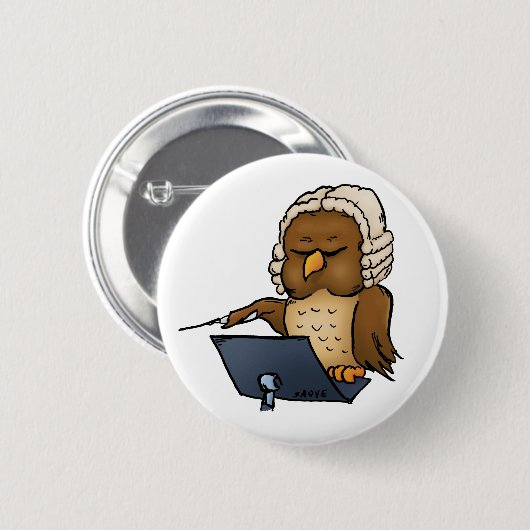 Badge Rond 5 Cm Drôle Chouette (Devant & derrière)