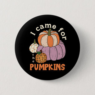 Badge Rond 5 Cm Drôle Chute de quatre Citrouilles