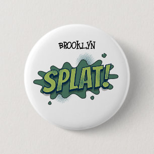 Badge Rond 5 Cm Drôle comique pop art splat typographie
