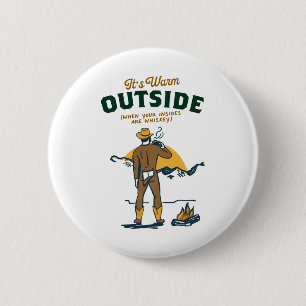 Badge Rond 5 Cm Drôle Cowboy Boire Whiskey