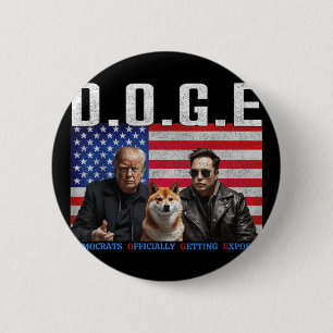 Badge Rond 5 Cm Drôle D.o.g.e Démocrates Doge Obtenir Officielleme