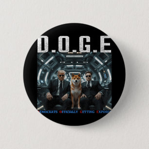 Badge Rond 5 Cm Drôle D.o.g.e Démocrates Doge Officiellement Se Dé