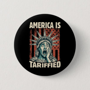 Badge Rond 5 Cm Drôle d'Amérique si tarifée Mèmes de tarifs Trump 