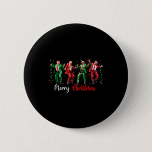 Badge Rond 5 Cm Drôle danse Trump Père Noël Joyeux Noël Paja