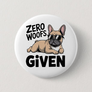 Badge Rond 5 Cm Drôle de Bouledogue Français amateur de Frenchie C