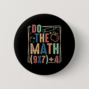 Badge Rond 5 Cm Drôle de calcul 67 mème six sept garçon fille ense