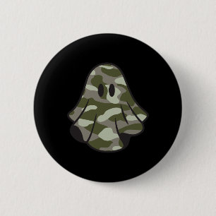 Badge Rond 5 Cm Drôle de camouflage Halloween fantôme bonjour chas