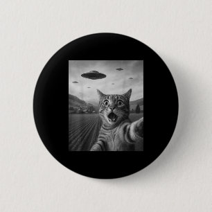 Badge Rond 5 Cm Drôle de chat éd surpris selfie avec un chat extra
