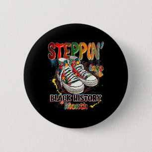 Badge Rond 5 Cm Drôle de chaussures pour le mois de l'histoire des