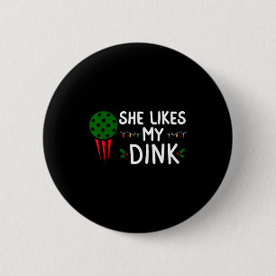 Badge Rond 5 Cm Drôle de Ckleball de Noël Elle aime ma tenue de bo
