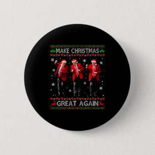 Badge Rond 5 Cm Drôle de danse Trump rend Noël à nouveau génial Ug