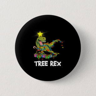 Badge Rond 5 Cm Drôle de dinosaure de Noël arbre Rex Hommes Femmes