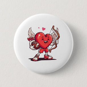 Badge Rond 5 Cm Drôle de Footll Saint-Valentin Garçons Filles Cupi