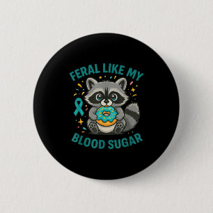 Badge Rond 5 Cm Drôle de glycémie Raton laveur Nourriture Chaos Di