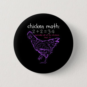 Badge Rond 5 Cm Drôle de maths de poulet