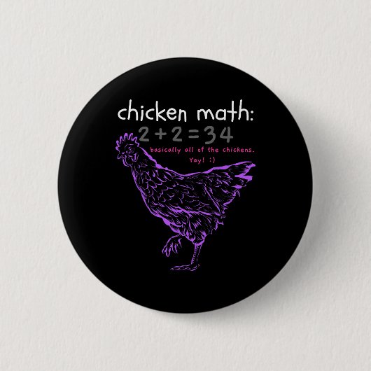 Badge Rond 5 Cm Drôle de maths de poulet (Devant)