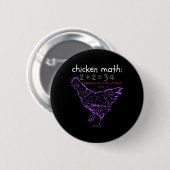 Badge Rond 5 Cm Drôle de maths de poulet (Devant & derrière)