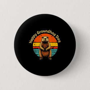 Badge Rond 5 Cm Drôle de météorologie vintage Marmotte Bonne marmo