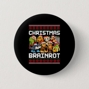 Badge Rond 5 Cm Drôle de Noël Italien Cerveau Pourri Pour Hommes F