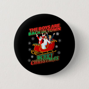 Badge Rond 5 Cm Drôle de Noël Jésus Santa Trump garçons sont Ck Ch