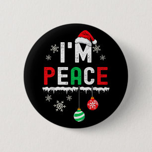 Badge Rond 5 Cm Drôle de Paix Je Vient En Paix Noël Couple Corresp