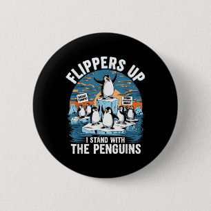 Badge Rond 5 Cm Drôle de résister aux pingouins protestation contr
