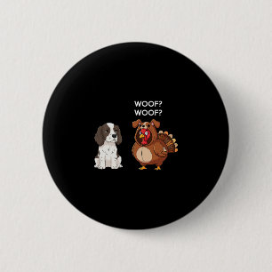 Badge Rond 5 Cm Drôle de Spaniel Springer de Thanksgiving et dinde