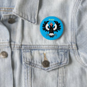 Badge Rond 5 Cm Drôle dessin animé de Magpie australienne (En situation)