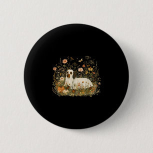 Badge Rond 5 Cm Drôle d'Halloween dachshund fantôme floral amateur
