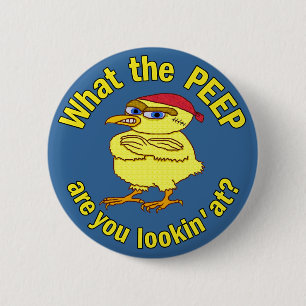Badge Rond 5 Cm Drôle, difficile, poulets de Pâques Humour Peep