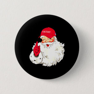 Badge Rond 5 Cm Drôle Donald Trump Fête de Noël du Père Noël