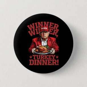 Badge Rond 5 Cm Drôle Donald Trump Gagnant Turquie Dîner Tha