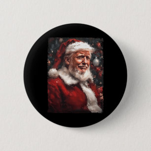 Badge Rond 5 Cm Drôle Donald Trump Père Noël Père Noël