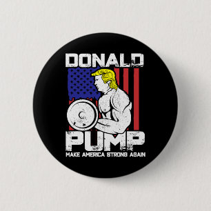 Badge Rond 5 Cm Drôle Donald Trump Weight Lifout Gym
