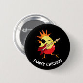 Badge Rond 5 Cm Drôle Drôle Poulet (Devant & derrière)