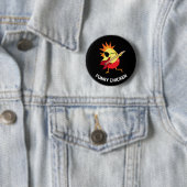Badge Rond 5 Cm Drôle Drôle Poulet (En situation)