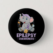 Badge Rond 5 Cm Drôle Epilepsie Sensibilisation Fleur Eléphant Rub (Devant)