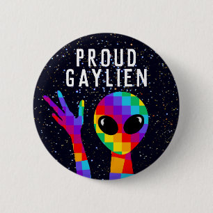 Badge Rond 5 Cm Drôle GAYLIEN LGBT Gay pride