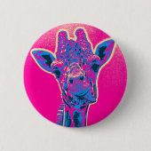 Badge Rond 5 Cm Drôle Giraffe Sticking out son langue (Devant)