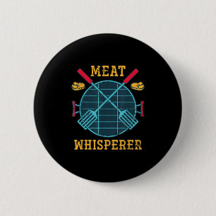 Badge Rond 5 Cm Drôle Grillmaster Viande fumée Steak Lover Bbq Cad