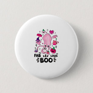 Badge Rond 5 Cm Drôle Halloween Pink Cat Ghost Jonglage Octopus Fa
